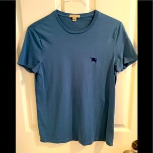 Burberry Brit Men’s Teal Crew Neck T Shirt with Equestrian Logo Short Sleeve